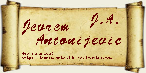 Jevrem Antonijević vizit kartica